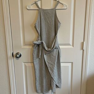 Gray & White Striped Dress